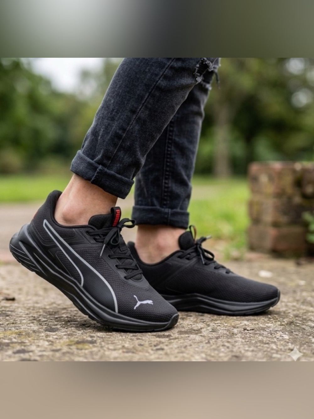 PUMA Men's Tazon / Axelion Running Sneakers Black Silver Size 10 NWT